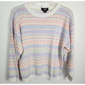Vtg. Jolie New York Women's Sz. M Pastel Crew Neck Sweater